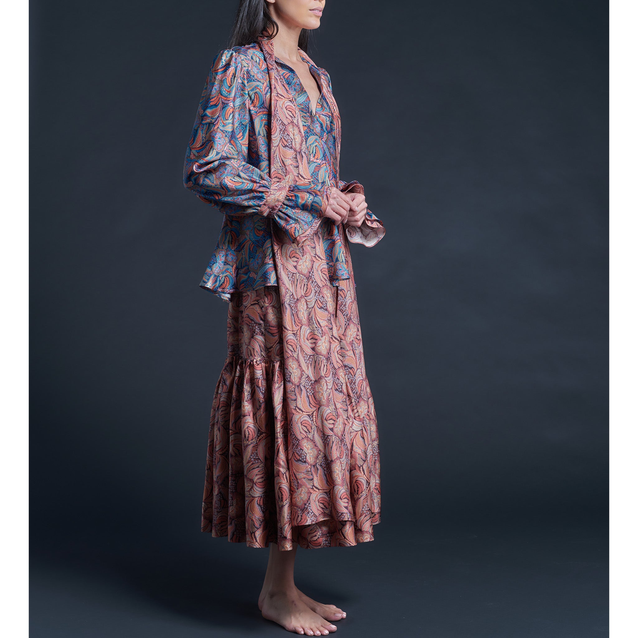 Isobel Blouse in Liberty Print Silk Twill - Medusa