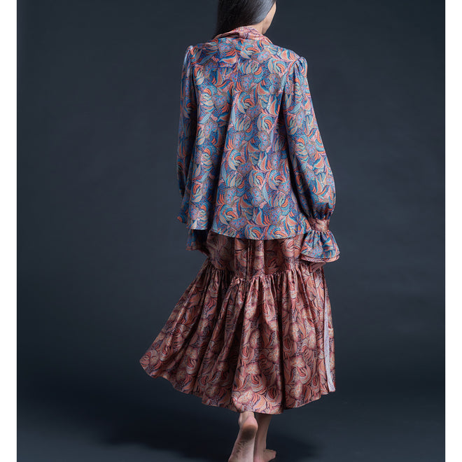 Isobel Blouse in Liberty Print Silk Twill - Medusa