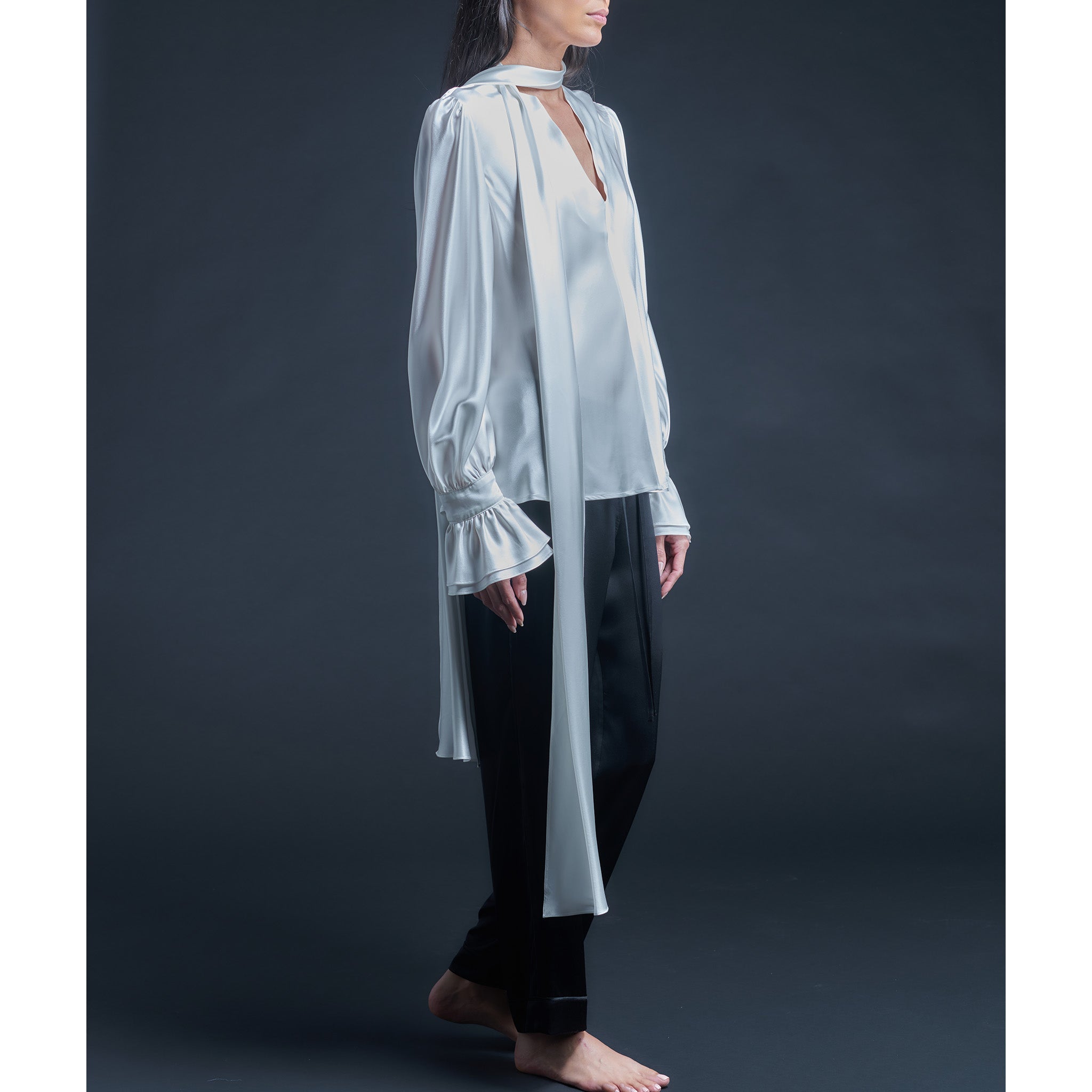 Isobel Blouse in Moonstone Silk Charmeuse