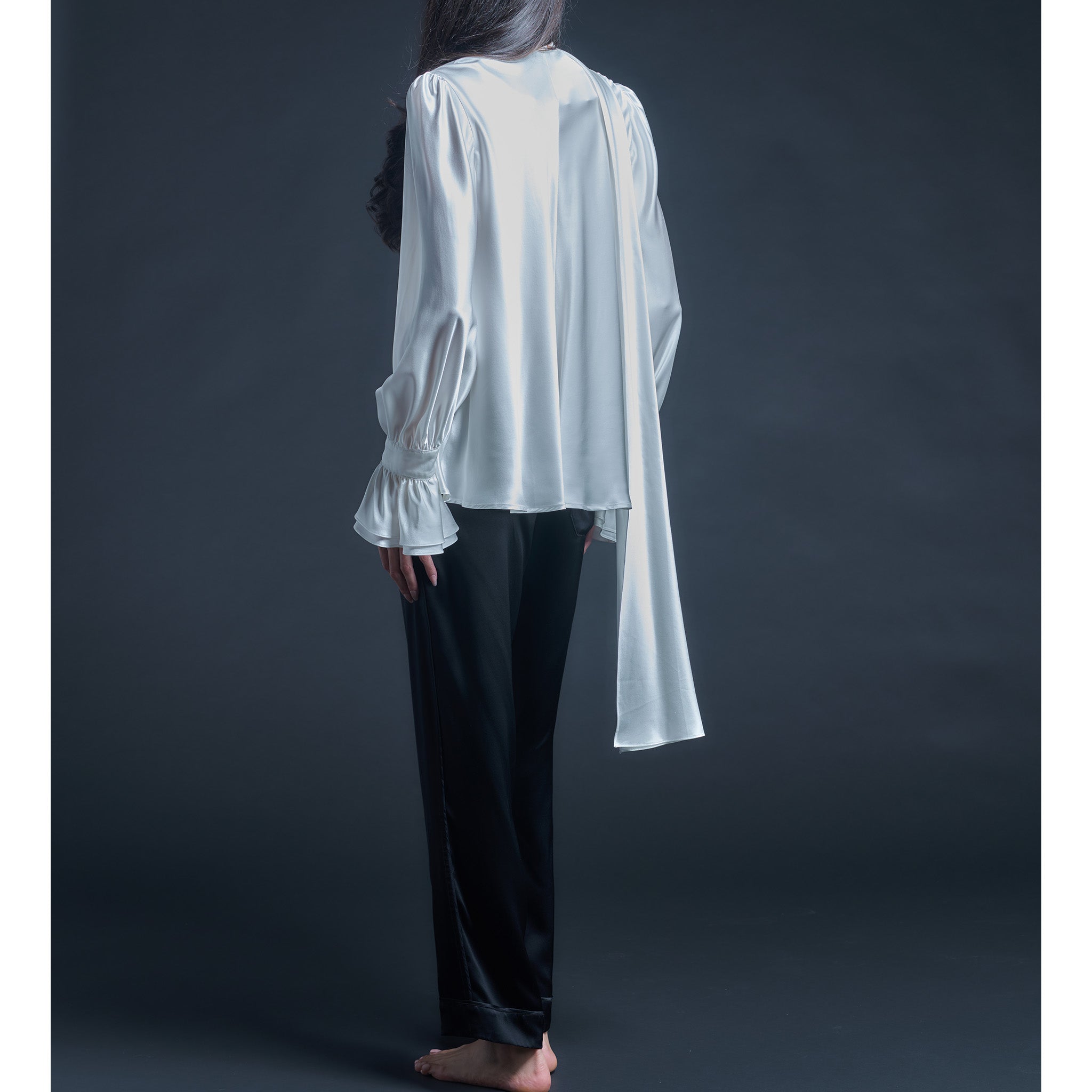 Isobel Blouse in Moonstone Silk Charmeuse