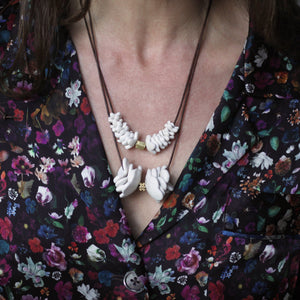 LFrank + Carey Lowell  - Small Porcelain Floral Vertebrate Necklace