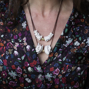 LFrank + Carey Lowell - Large Porcelain Floral Vertebrate Necklace