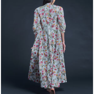 Maia Long Robe in Liberty Print Cotton Lawn - Barbara Covington
