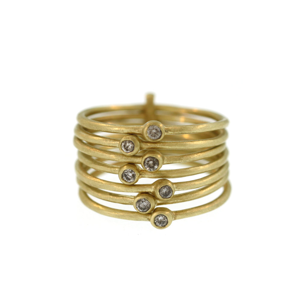 Seven Part Diamond Lucky Star Ring