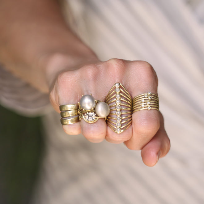 Seven Part Diamond Lucky Star Ring