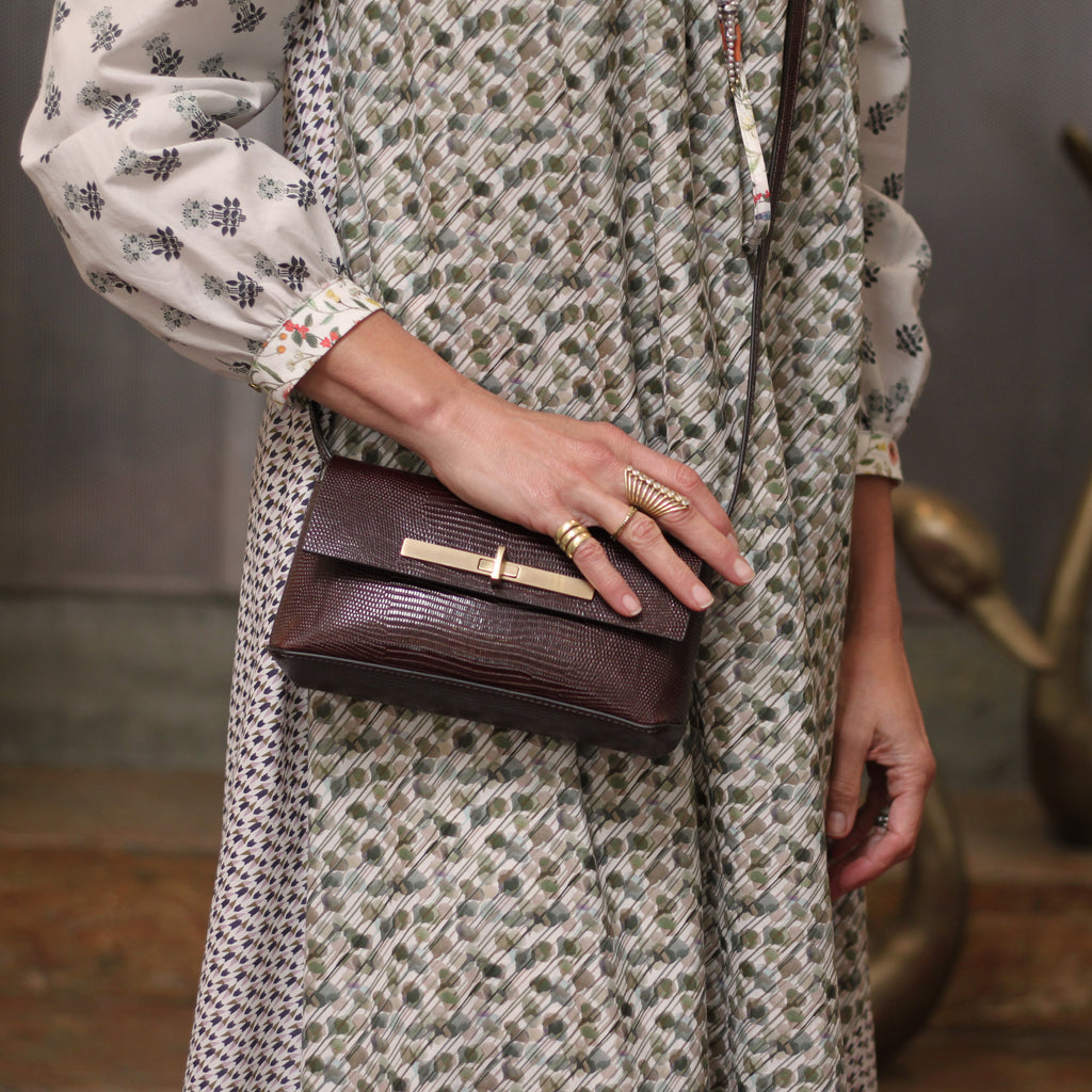 The LURA Mini Yve Bag in Ebony Cocco