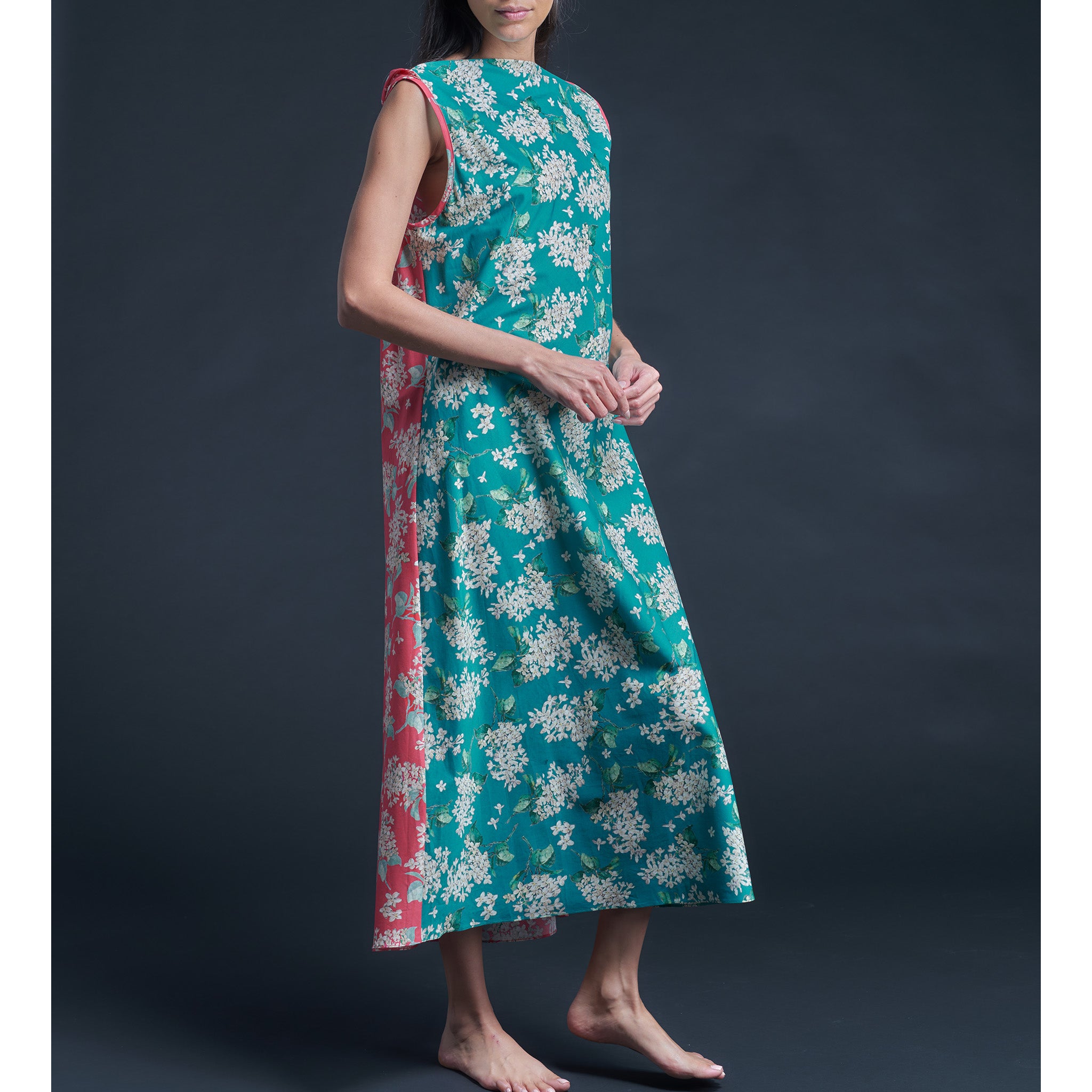 Mariana Sleeveless Liberty Cotton Tana Lawn Boatneck Dress - Archive Lilac