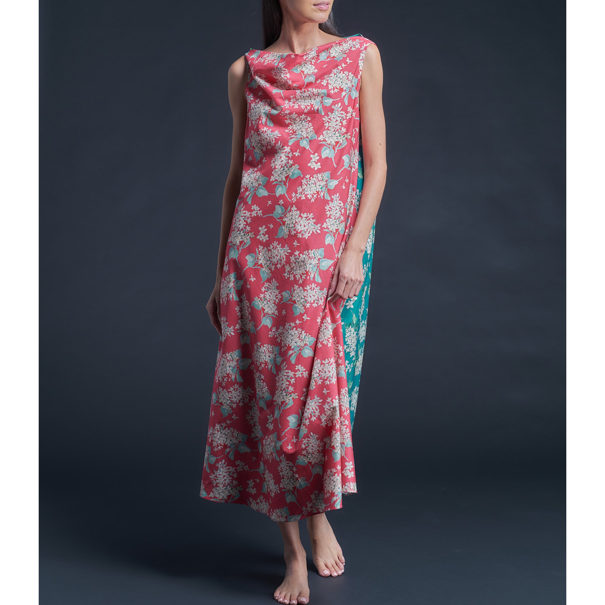 Mariana Sleeveless Liberty Cotton Tana Lawn Boatneck Dress - Archive Lilac