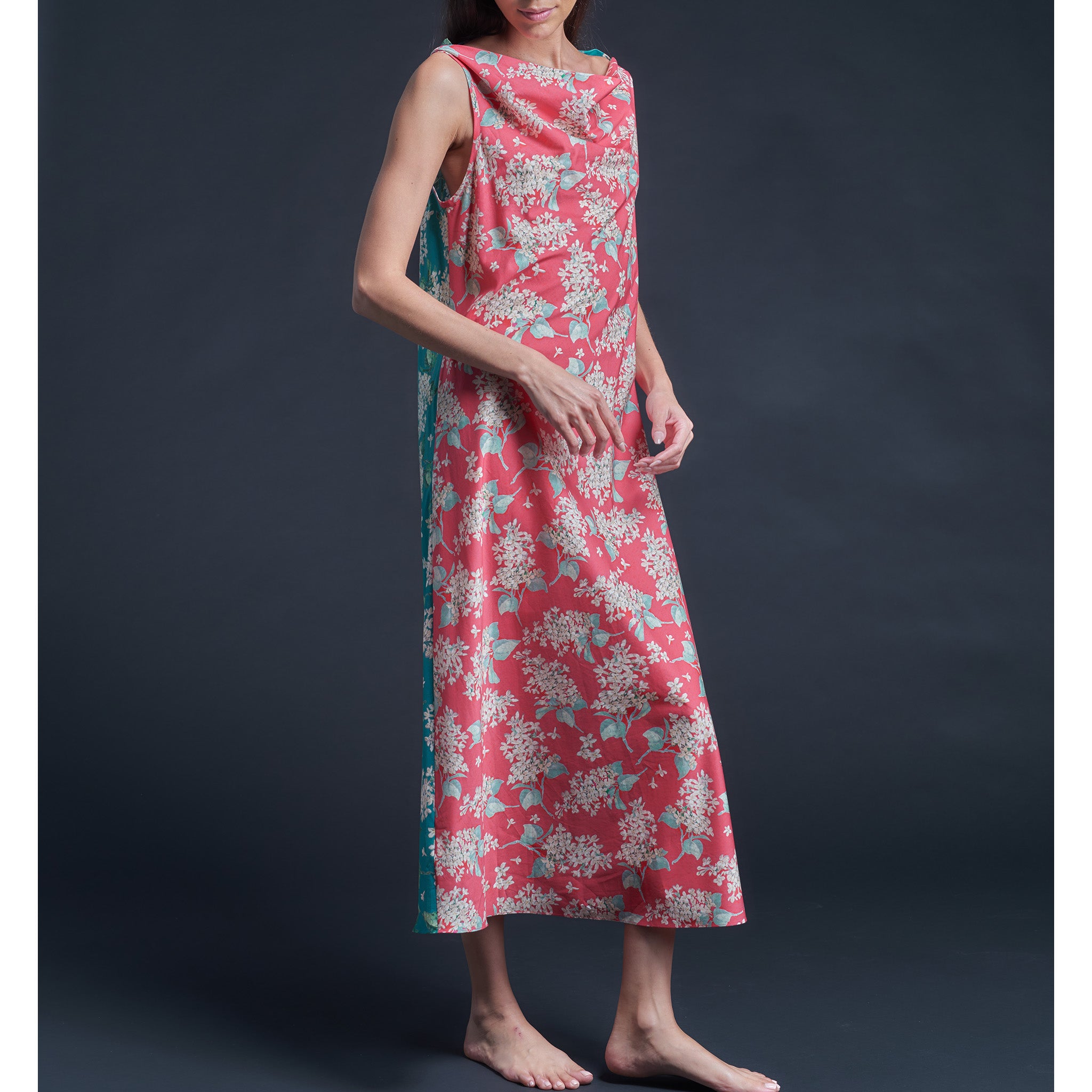 Mariana Sleeveless Liberty Cotton Tana Lawn Boatneck Dress - Archive Lilac