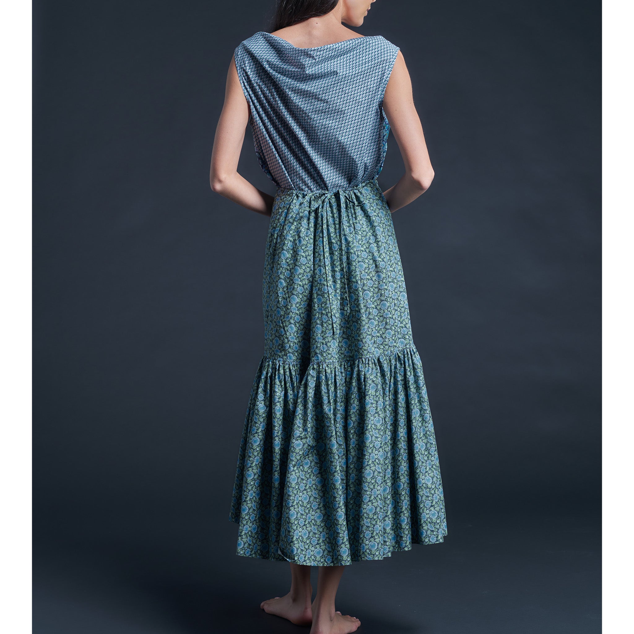 Mariana Sleeveless Liberty Print Cotton Tana Lawn Boatneck Shell - Blue Cosmos