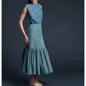 Mariana Sleeveless Liberty Print Cotton Tana Lawn Boatneck Shell - Blue Cosmos