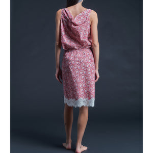 Kali Half Slip in Liberty Cotton Tana Lawn - Pink Icarus Wings with Lace