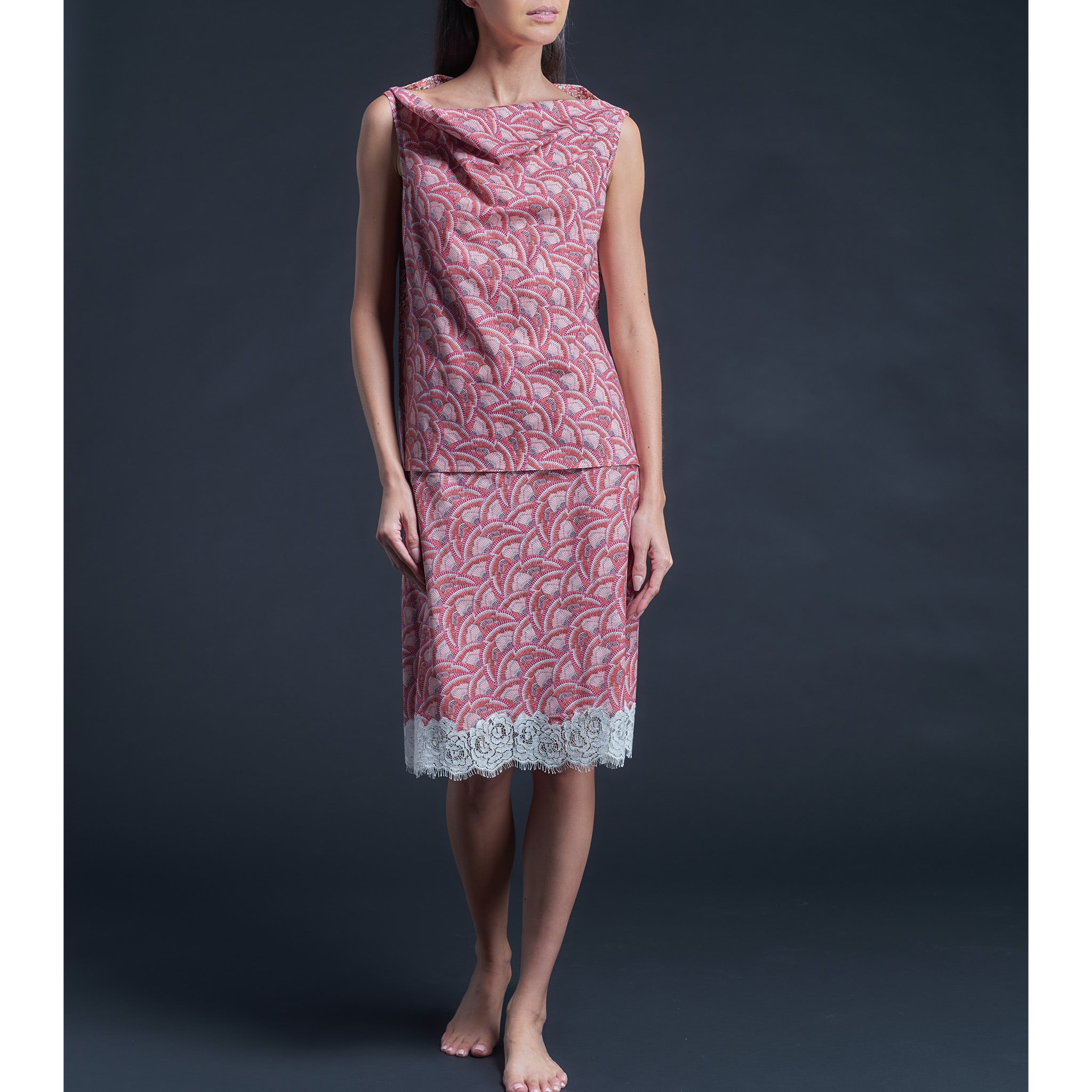 Mariana Sleeveless Liberty Print Cotton Tana Lawn Boatneck Shell - Pink Icarus Wings