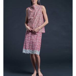 Mariana Sleeveless Liberty Print Cotton Tana Lawn Boatneck Shell - Pink Icarus Wings