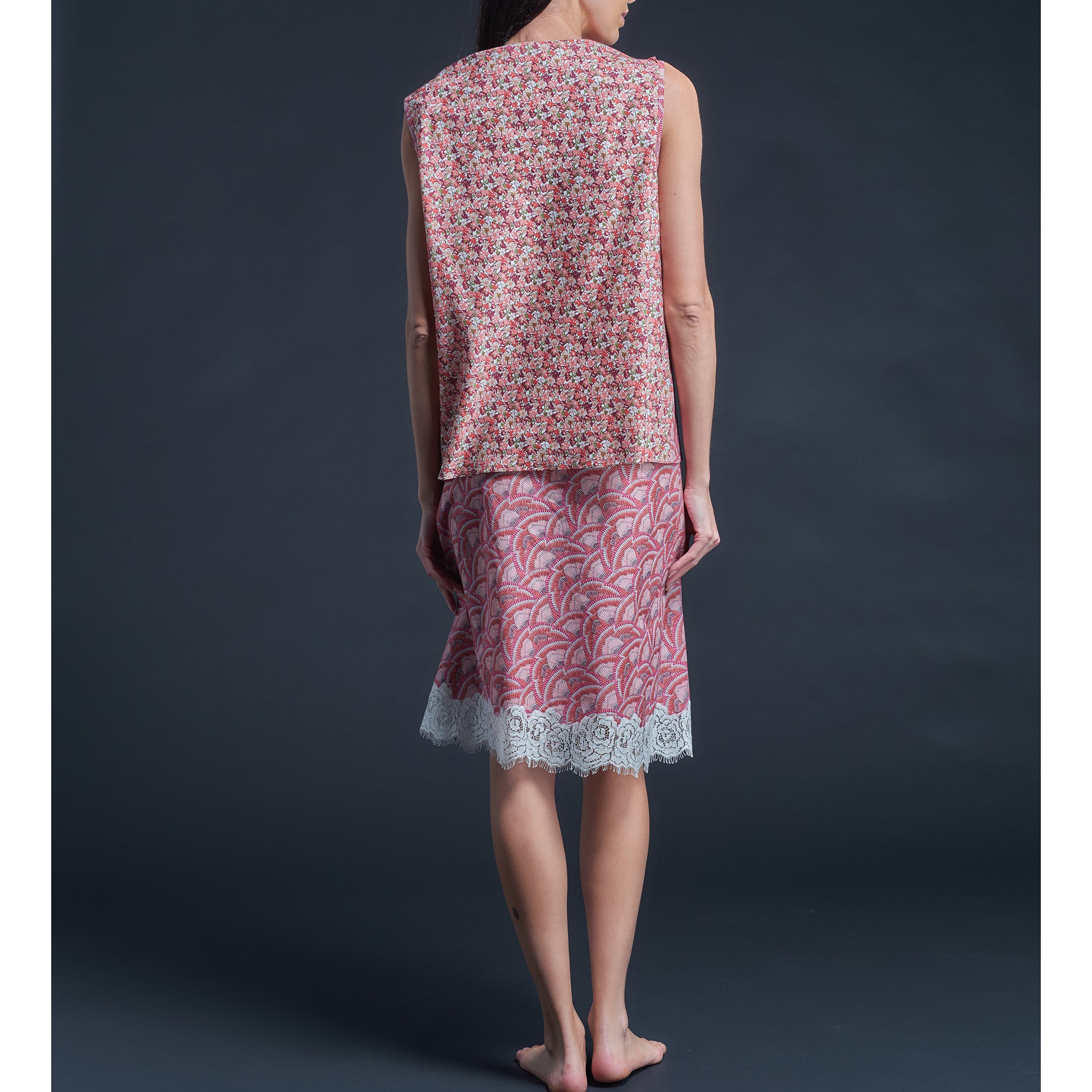 Mariana Sleeveless Liberty Print Cotton Tana Lawn Boatneck Shell - Pink Icarus Wings
