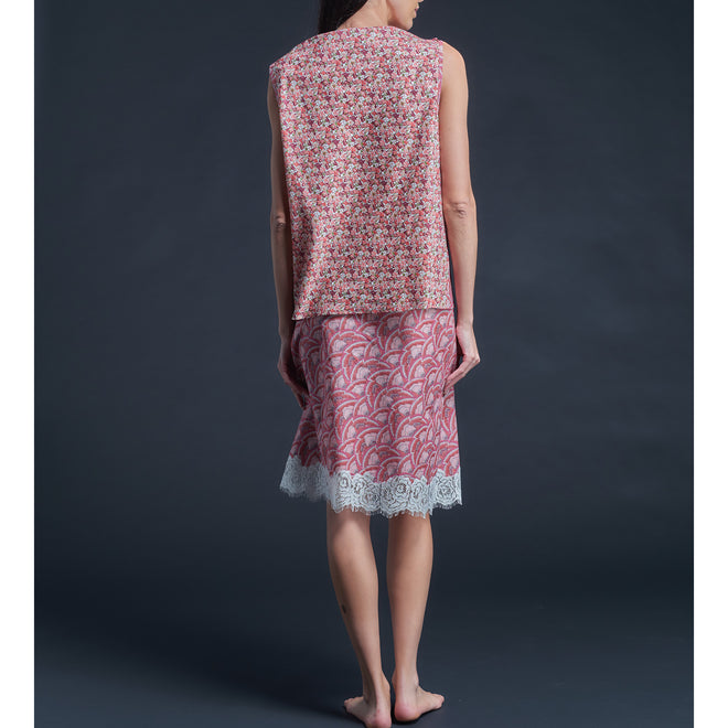 Mariana Sleeveless Liberty Print Cotton Tana Lawn Shell - Pink Icarus Wings