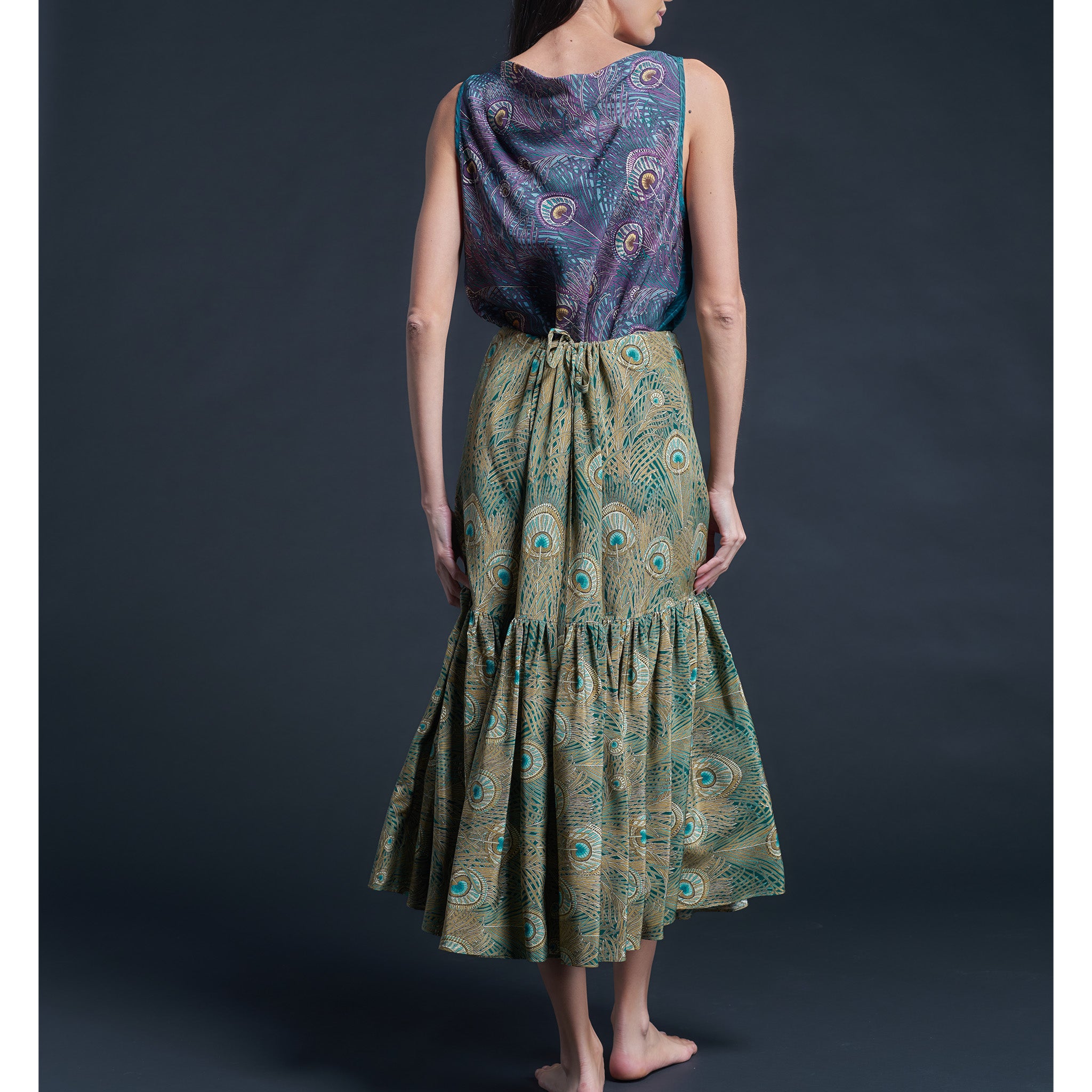 Mariana Sleeveless Liberty Silk Crepe de Chine Shell - Purple Hera