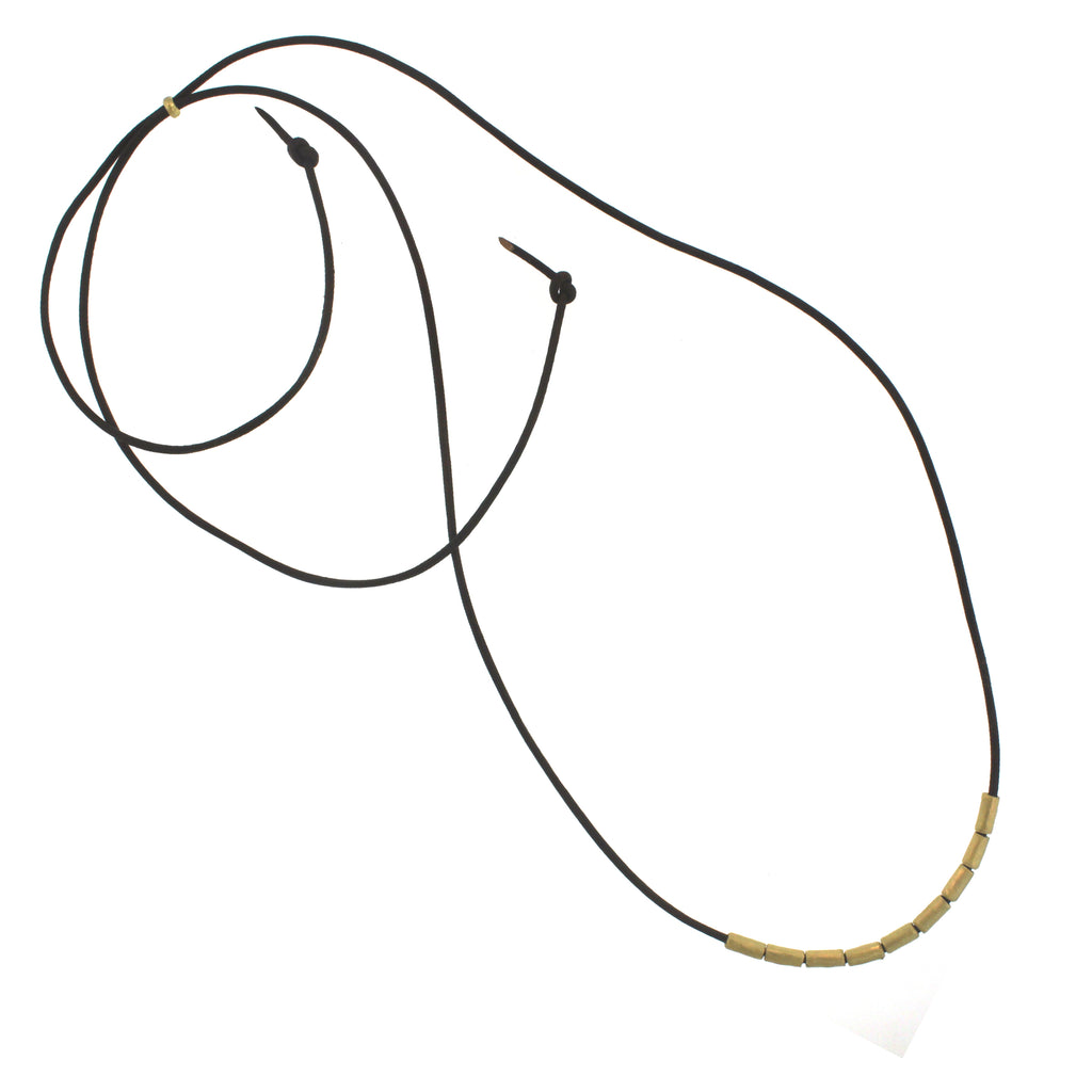 A Gold Tube Bead Necklace