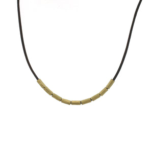 A Gold Tube Bead Necklace