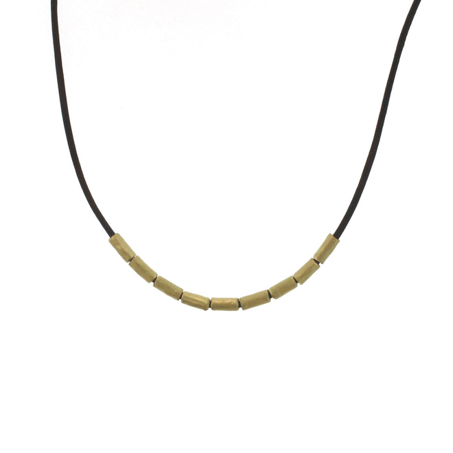 A Gold Tube Bead Necklace