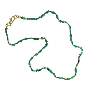 An Emerald + Gold Bead Necklace