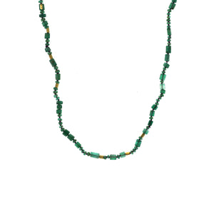An Emerald + Gold Bead Necklace