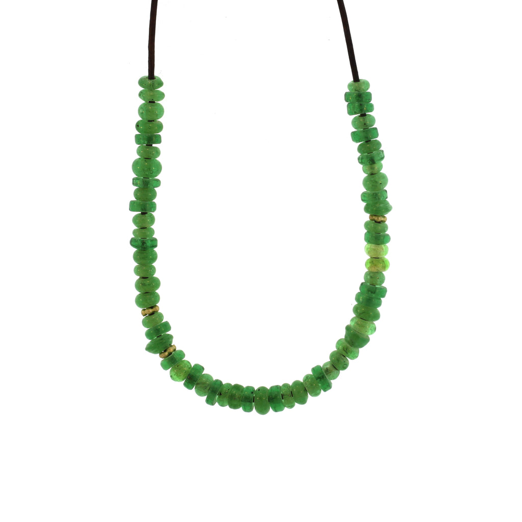 A Recycled and Vintage Glass Bead Necklace - Spring Green