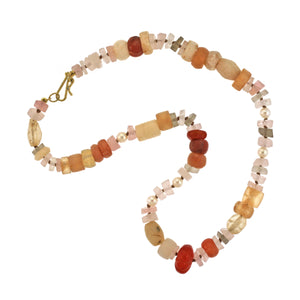A Quartz, Carnelian, and Freshwater Pearl Necklace