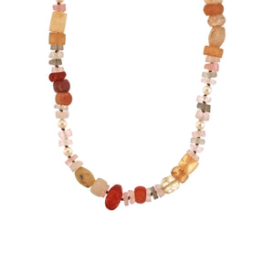 A Quartz, Carnelian, and Freshwater Pearl Necklace