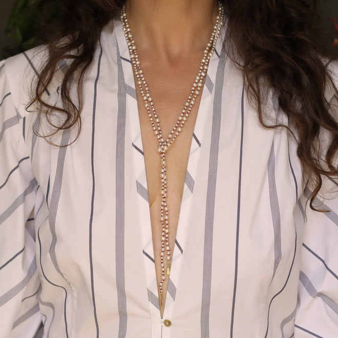 The Akoya Pearl Lariat Necklace