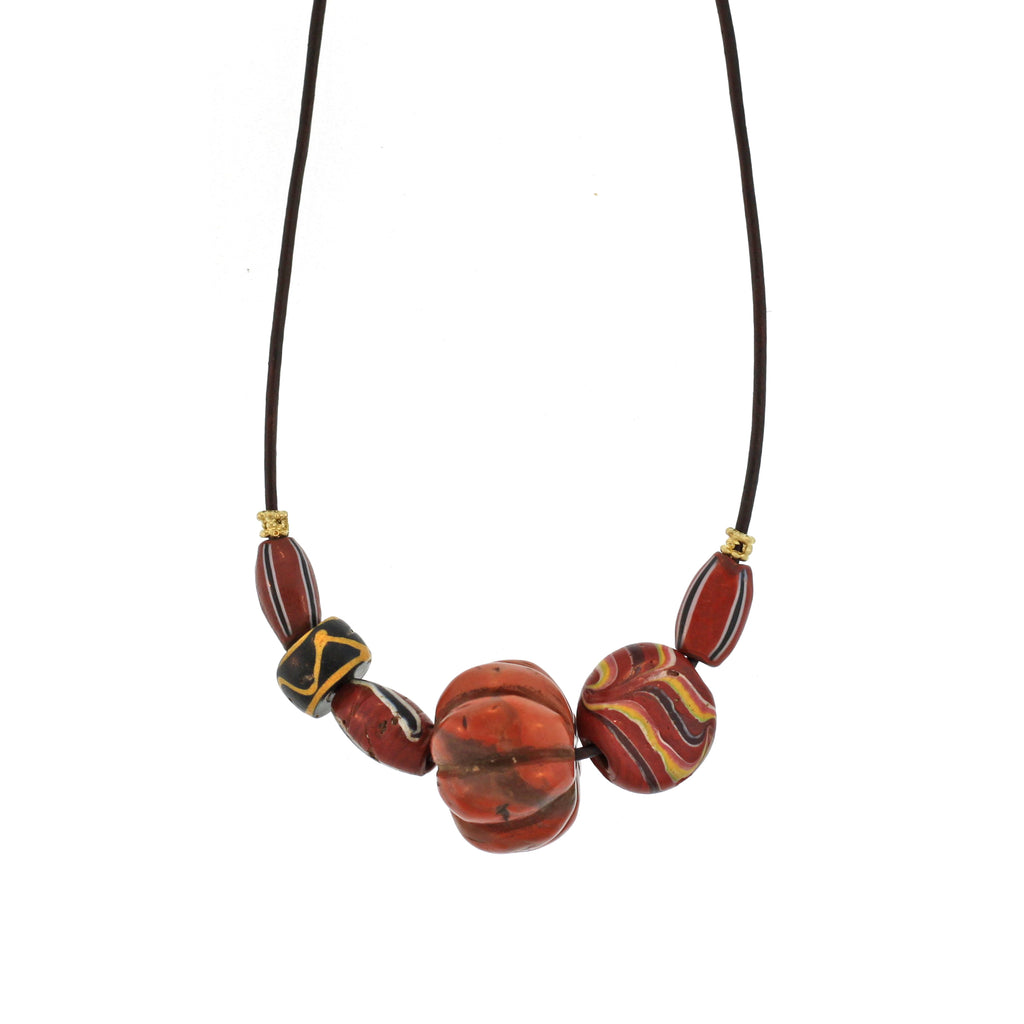 The Vintage Multi-Shaped & Patterned Glass Bead Necklace