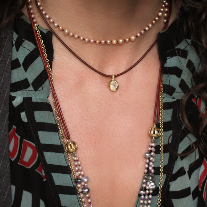 A Rose Cut Diamond Lozenge Pendant