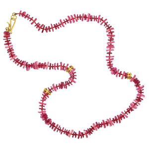 A Ruby Faceted Bead Necklace