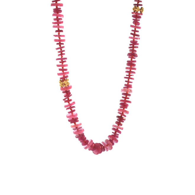 A Ruby Faceted Bead Necklace