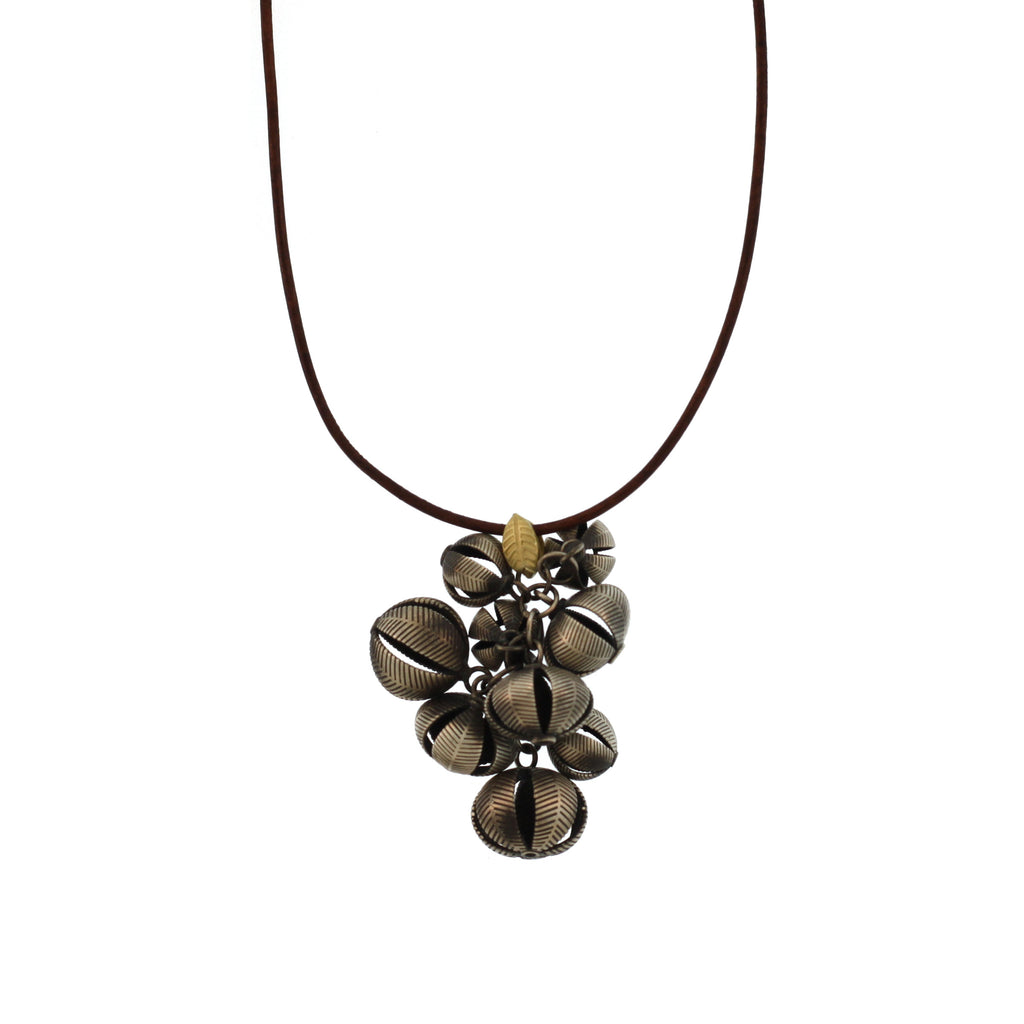 A Sterling Silver Cluster Lotus Bead Pendant