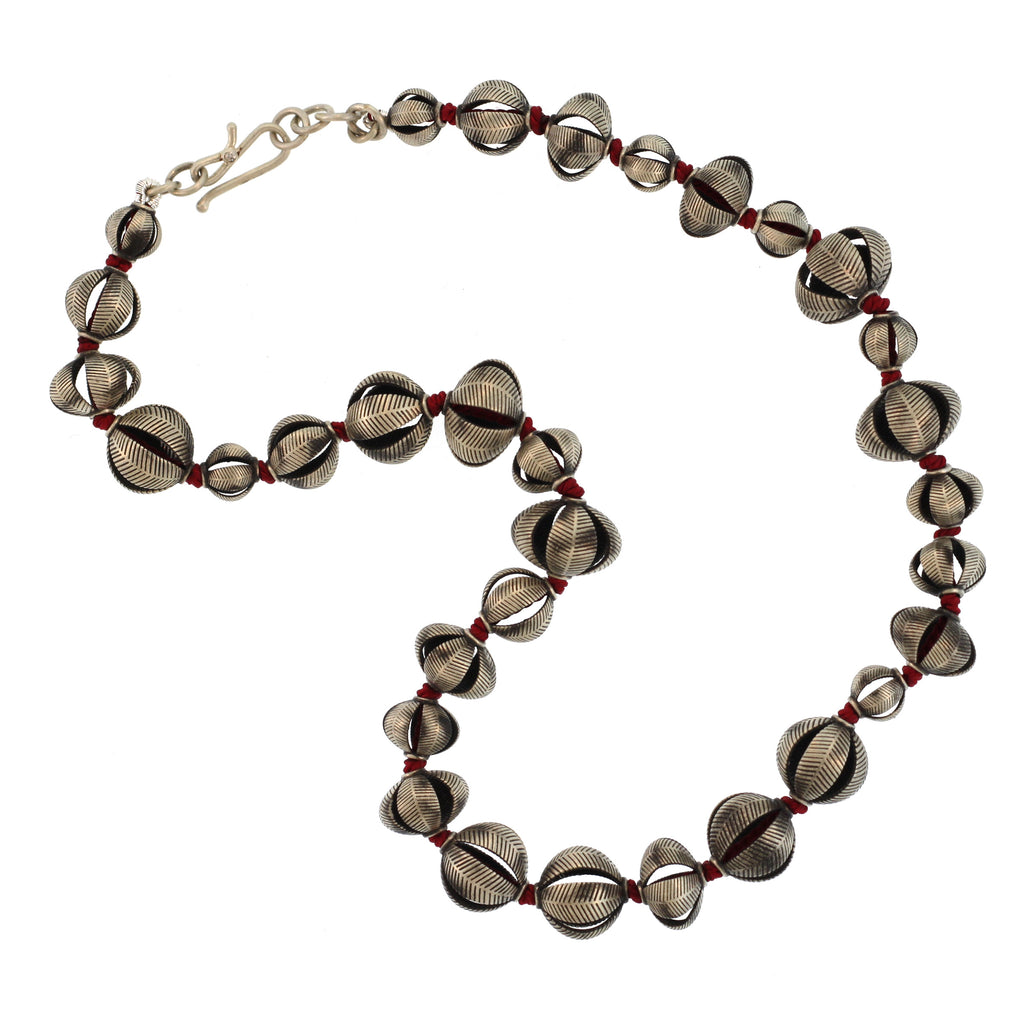A Sterling Silver Lotus Bead Necklace