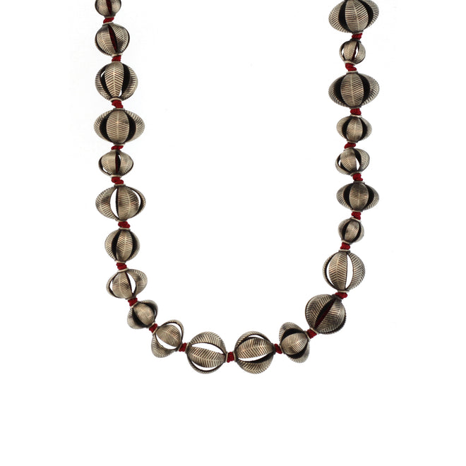 A Sterling Silver Lotus Bead Necklace