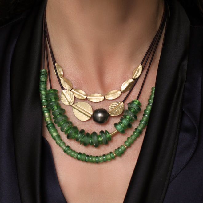 A Gold Fish Bead Necklace