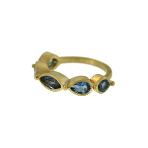 A Five Stone Aquamarine Ring