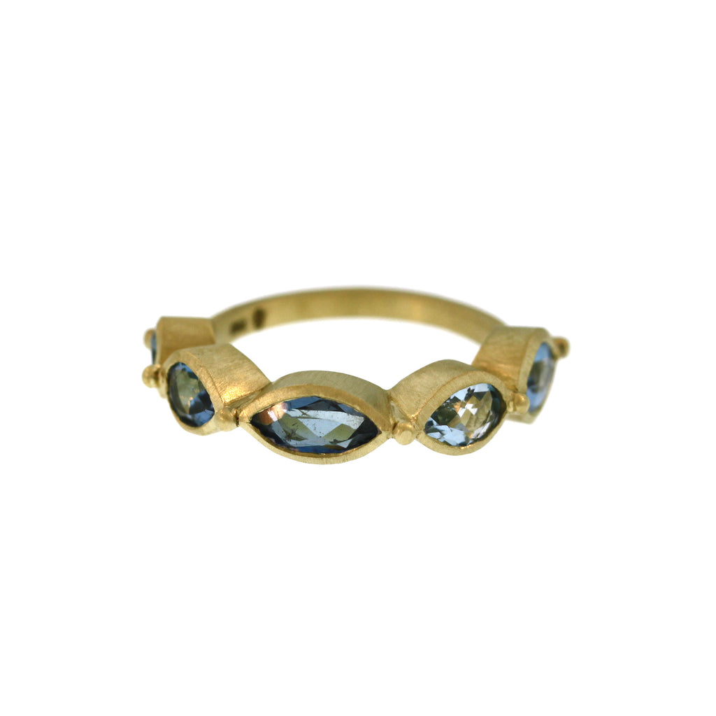 A Five Stone Aquamarine Ring