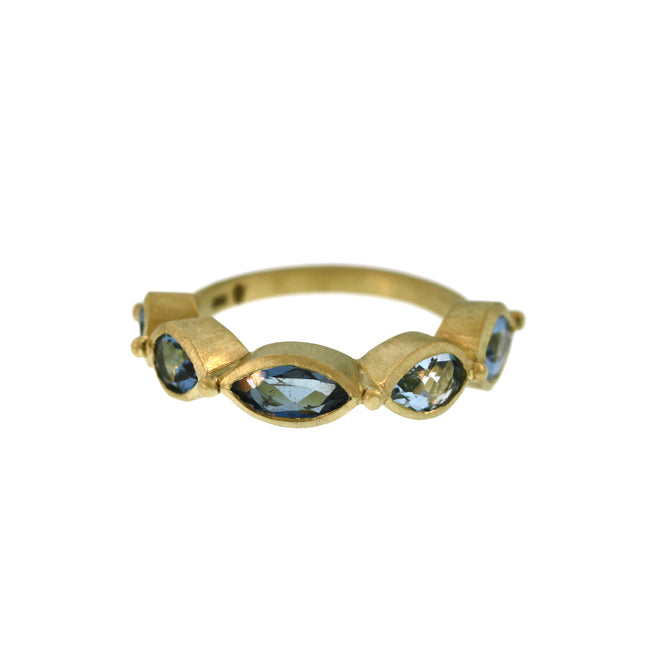 A Five Stone Aquamarine Ring