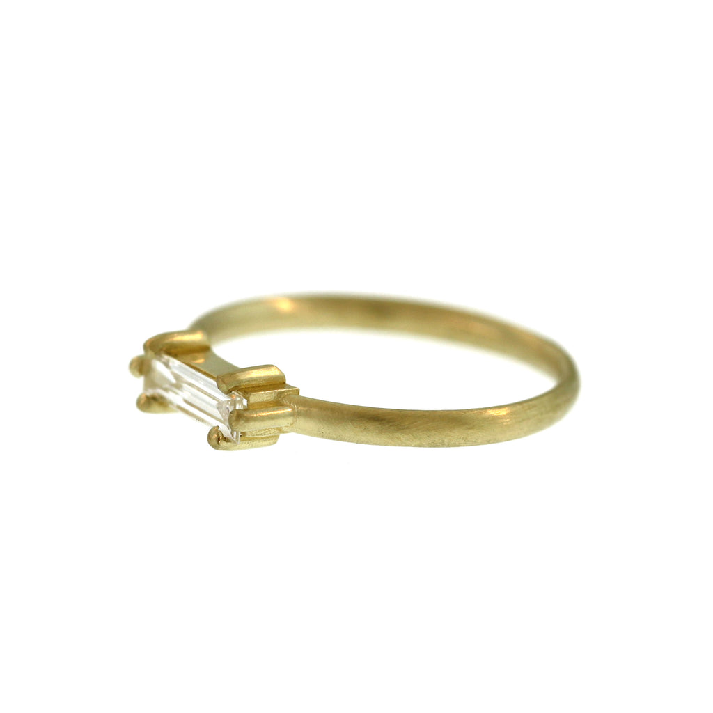 A Slim Prong-set Diamond Baguette Ring