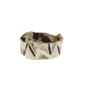 A Champagne Foil Band in Sterling Silver