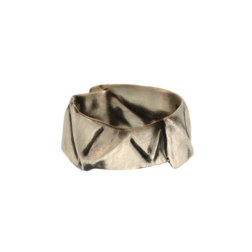 A Champagne Foil Band in Sterling Silver