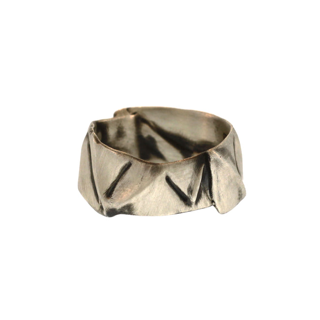 A Champagne Foil Band in Sterling Silver
