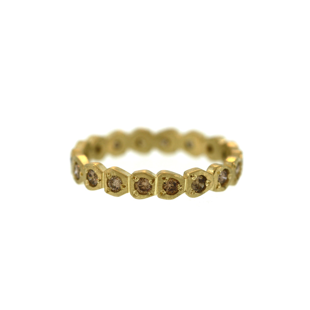 A Cognac Diamond Tribezel Band