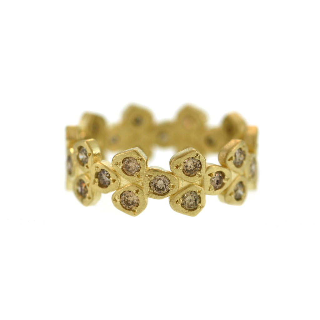 A Cognac Diamond Tribezel Lace Band