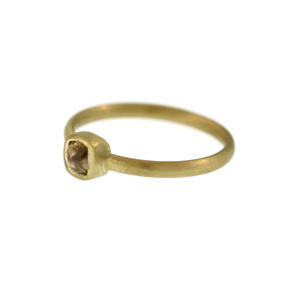 A Champagne Diamond Cabochon Ring