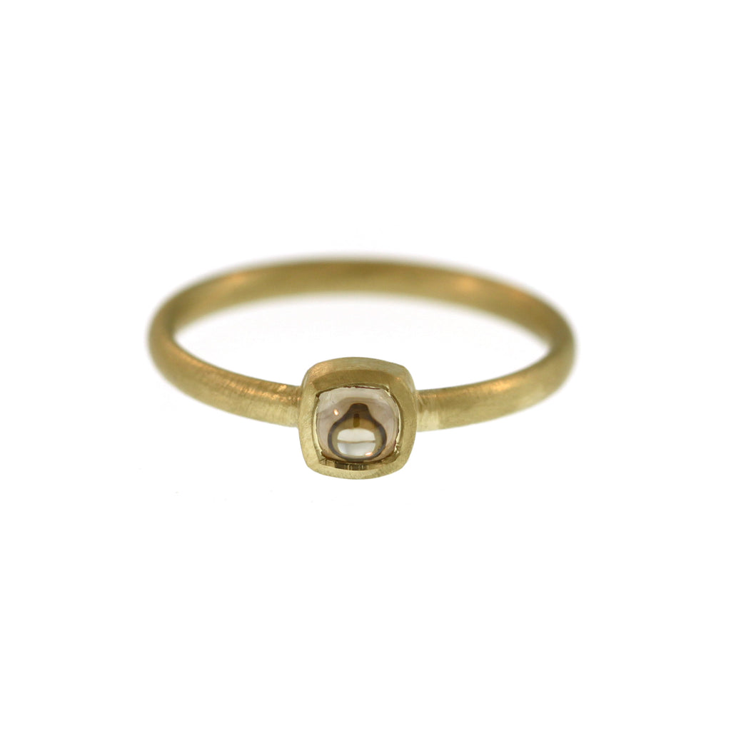 A Champagne Diamond Cabochon Ring