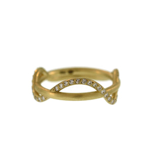 A Yellow Gold Diamond Ribbon Ring